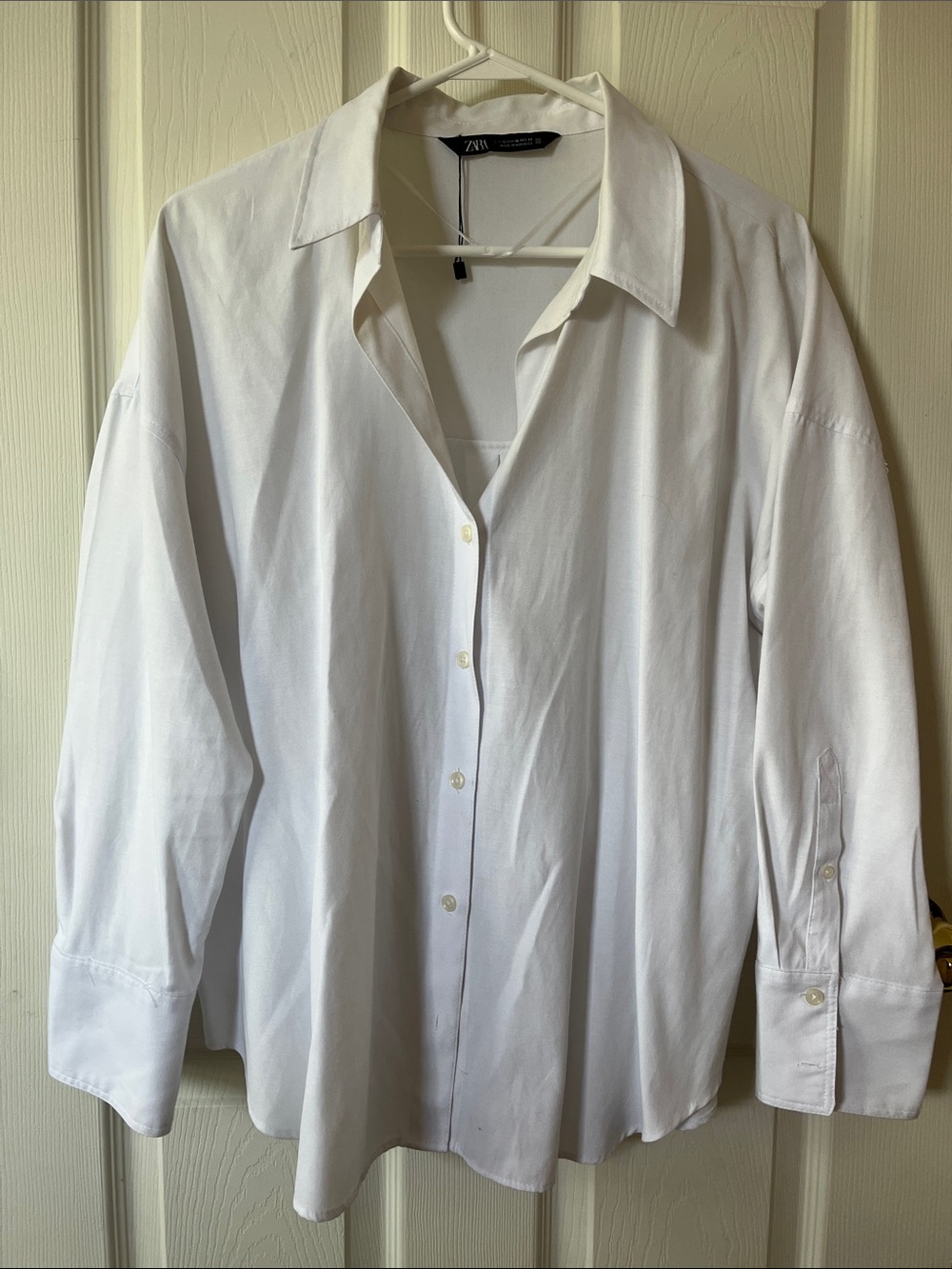 Zara White Relaxed Fit Dress Shirt